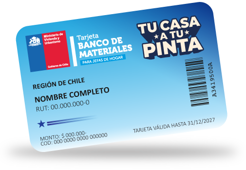 Tarjeta Banco de Materiales para Jefas de Hogar