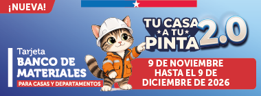 tarjeta banco de materiales 2.0 para casas y deptos.